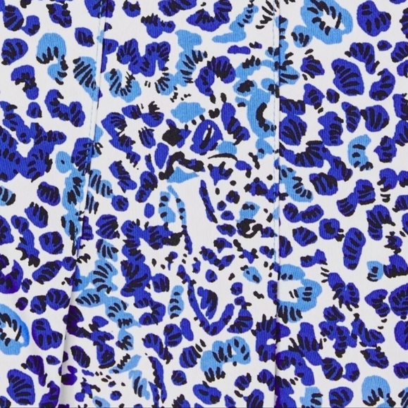 NWOT Lilly Pulitzer  Bryson Long Sleeve Blue and White Leopard Print Dress - Picture 10 of 14